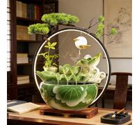 Fontaine à eau d'intérieur avec lumière LED, décoration de table, décoration de méditation zen pour bureau, salon ou chambre à coucher