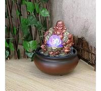 Fontaine à eau d'intérieur avec lumière LED, statue de Bouddha, décoration d'intérieur pour la chance et la détente