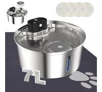 Fontaine à eau en acier inoxydable pour grand chien, grande fontaine à eau pour animaux de compagnie, fontaine à eau super silencieuse pour chiens, chats et maison multi-animaux, 100 % acier