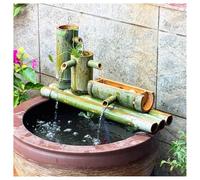 Fontaine à eau en bambou avec pompe - Intérieur et extérieur Zen Garden Cascade Décor Tranquil Mtat Fonction Mtat pour espaces de détente