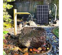 Fontaine à Eau en Bambou, kit d'étang d'arrière-Cour, Bec verseur de Jardin Japonais avec Pompe, Panneau Solaire 6 W, Filtre à Eau, Tube d'eau de 2 M pour Patio
