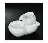 Fontaine à Eau en céramique for Chat, Fontaine à Boire Automatique en Forme de Gourde for Animaux de Compagnie, Distributeur de Bol d'eau Ultra Silencieux de 1L for Chats et Chiens(Wit)