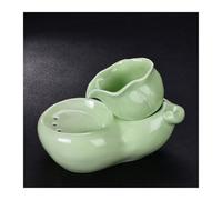 Fontaine à Eau en céramique for Chat, Fontaine à Boire Automatique en Forme de Gourde for Animaux de Compagnie, Distributeur de Bol d'eau Ultra Silencieux de 1L for Chats et Chiens(Groen)