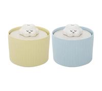 Fontaine à eau en céramique pour chat - Fontaine à boire automatique de 1,2 L | Pompe silencieuse alimentée par USB de 3 W, taille 14 x 13 cm, couleurs jaune et bleu, distributeur d'eau pour petits