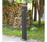 Fontaine à eau extérieure autoportante avec robinet et pistolet pulvérisateur Sortie d'eau verticale pour une irrigation efficace, décoration de jardin et entretien des plantes