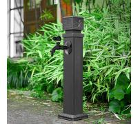 Fontaine à eau extérieure avec robinet en cuivre et pistolet pulvérisateur, montage au sol pour jardinage et décoration de jardin