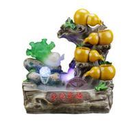 Fontaine à eau Feng Shui de 41,9 cm avec lumière LED et brume, décoration de table avec roue à eau rotative pour la maison, le bureau, l'entrée, la décoration intérieure de jardin zen