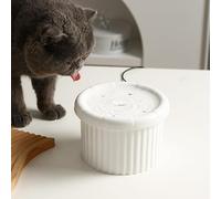 Fontaine à Eau pour Animaux de Compagnie Céramique 2L - Bol à Eau à Température Constantes Intelligente pour Chats/Chiens, Circulation Ultra-Silencieuse, sans BPA Anti-Dérapant (Blanc)
