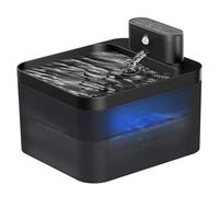 Fontaine à eau pour chat 2,2L sans fil avec détecteur de mouvement, fontaine à eau silencieuse pour chat avec LED, alimentée par batterie 2600mah - filtration de haute qualité, Fontaine pour chat sans