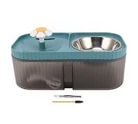 Fontaine à Eau pour Chat, Bol de Nourriture 2 en 1, mangeoire et Distributeur d'eau pour Animaux de Compagnie, Fontaine à Fleurs silencieuse de Haute capacité de 3 L avec système (Bleue)