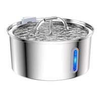 Fontaine à eau pour chat de 3,2 L, en acier inoxydable avec double bec, circulation automatique, pompe silencieuse, système de filtration quadruple, CE FCC RoHS pour chats et chiens