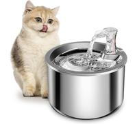 Fontaine à eau pour chat, pompe intérieure ultra silencieuse en acier inoxydable, 2 L, distributeur automatique pour chien, filtré, fontaine à eau pour plusieurs animaux de compagnie