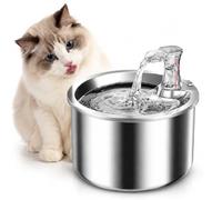 Fontaine à eau pour chat, pompe intérieure ultra silencieuse en acier inoxydable, 2 L, distributeur automatique pour chien, filtré, fontaine à eau pour plusieurs animaux de compagnie