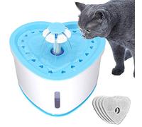 Fontaine à eau pour chien et chat, distributeur électrique automatique, super silencieux, bol à boire sain avec fenêtre de niveau d'eau LED et 5 filtres