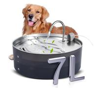Fontaine à Eau pour Chiens et Chats, 7L, Fontaine à Eau Chat en INOX,Distributeur d'eau Silencieux avec Robinet, Fontaine à Eau pour Chat Grande Capacité,Forme Robinet