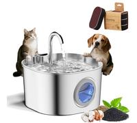 Fontaine à Eau Purrify en Acier Inoxydable, Distributeur d'eau Automatique pour Chiens et Chats, Bol d'eau Filtrée Grande Capacité avec Pompe à Eau Silencieuse et Filtration en 4 Étapes