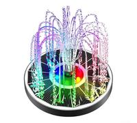 Fontaine à eau solaire avec lumières LED RVB 3 buses 10,2 cm PP sans fil