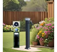 Fontaine à Eau Solaire LED avec Robinet et Pistolet d'arrosage - Robinet de Jardin antigel pour Petits espaces - Colonne d'eau extérieure pour patios et Jardins