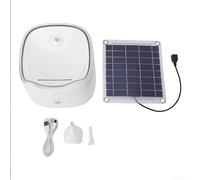 Fontaine à eau solaire pour chat - Distributeur automatique de 2 L - Grande capacité - Alimentée par le soleil - Débit doux - Facile à nettoyer - ABS blanc transparent - Pour chats - Utilisation en