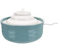 Fontaine a eau - TRIXIE - Vital Falls - Céramique - 1,5 L - ø 22 x 13 cm - Pétrole / Blanc