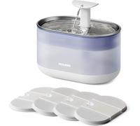 Fontaine À Eau Ultra Silencieuse Pour Animal Domestique De 2,1 L,En Acier Inoxydable Avec Deux Modes De Débit,Fontaine À Eau À Capsule Sans Bpa,Niveau D'eau Visible Avec 4 Grands Filtres