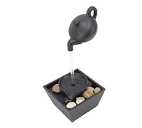 Fontaine à Eau USB 5V Théière Flottante avec LED Lumineuse Décoration Bureau Maison Intérieur Pierres Incluses
