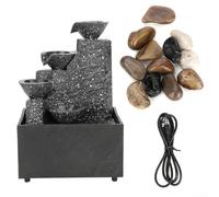 Fontaine à eau USB de bureau, fontaine de table, décoration de table d'intérieur avec pierres, pour la maison, le bureau, la chambre, le bureau, la décoration