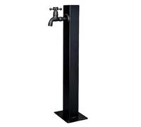 Fontaine à Eau Verticale en Acier Inoxydable 304, Robinet de Jardin à Poser au Sol, élément décoratif pour Jardin extérieur (Noir)