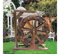 Fontaine à roue à eau - Décoration de jardin pour terrasse, jardin, porche et cour - Roue Feng Shui ornementale pour une utilisation en intérieur et en extérieur