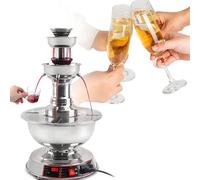 Fontaine à vin rouge à 3 niveaux, 3,5 L, en acier inoxydable 304, de qualité commerciale, chauffe-boissons for champagne, for mariages et fêtes d'anniversaire.