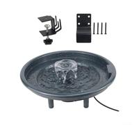 Fontaine Bain d’Oiseaux avec Rail Suspendu et Montage au pour sol Jet | Matériaux plastique et métal adaptés extérieur consommation 6 W facilement installé pour jardins patios balcons
