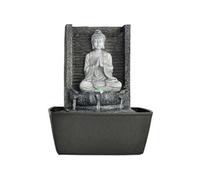 Fontaine d’Intérieur Bouddha Mur d’Eau Cascade Lotus Lumière LED Blanc - Déco Zen Salon Chambre Feng Shui - Fontaine de Table Circuit fermé - Cadeau Utile- H 26cm - Nirvana Zen’Light