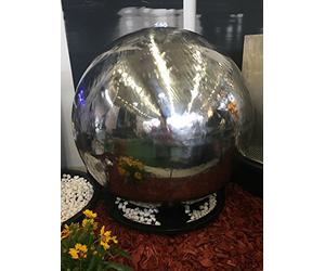 Fontaine boule (30-75 cm) Köhko en acier inoxydable, avec éclairage LED. Durchmesse = 75 cm