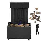 Fontaine cascade avec lumière LED à changement de couleur - Fontaine de table avec roches brutes de rivière - Décoration zen de bureau et d'intérieur - Idéale pour bureau, salon, espace de méditation