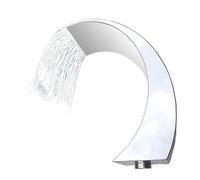 Fontaine cascade de piscine à filetage femelle - Fontaine rectangulaire en acier inoxydable G1 pour piscines creusées, jardin et cascades extérieures (60 x 30 cm)