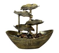 Fontaine Cascade de Table en Forme de Feuille de Lotus - Décoration d'intérieur Porte-Bonheur, Fontaine de Bureau avec écoulement Naturel