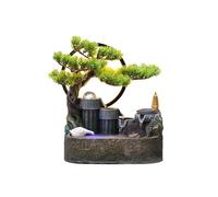 Fontaine Cascade d'intérieur de Table - Bonsaï d'eau vive avec Motif de Montagne Circulaire, décoration Feng Shui pour Salon