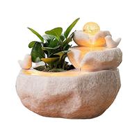 Fontaine Cascade d'intérieur de Table - Décoration de Bureau relaxante pour la Maison et Le Bureau, Fontaine en résine synthétique avec Emballage Cadeau