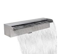 Fontaine Cascade en Acier Inoxydable de 45 cm (17,7 Pouces) avec connecteur - Élément décoratif d'intérieur/extérieur pour Jardins, terrasses et piscines - 45 cm x 11,5 cm x 8 cm (17,7 Pouce