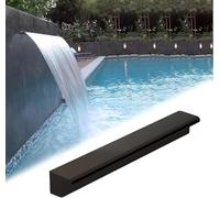 Fontaine-cascade en acier inoxydable, Déversoir de cascade filtre d'étang extérieur, multicolore, sortie d'eau 12 à 72 pouces(Black,32in Water Outlet)