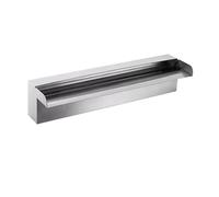Fontaine-cascade en acier inoxydable, Déversoir rectangulaire de cascade d'acier inoxydable for le spa d'étang piscine 30-150cm avec connecteur(40cm/15.7in)