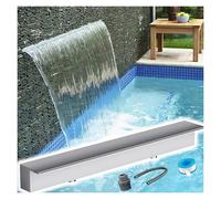 Fontaine-cascade en acier inoxydable, Largeur de sortie d'étangs extérieurs déversoir cascade rectangulaire en acier inoxydable 304 10-87 po(Outlet W 43in/109cm)