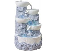 Fontaine cascade Ganda avec LED - Bleu et blanc - H 30 cm