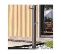 Fontaine Colonne d'eau de jardin carrée extérieure avec robinet à double sortie et crochet, robinet antigel autoportant, support de tuyau en acier inoxydable, borne d'incendie column