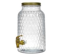 HOME DECO FACTORY Fontaine à boissons KA6280 Design diamant 6 L transparente avec robinet