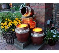 Fontaine cruches avec éclairage LED Fontaine de jardin Cascade