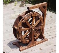 Fontaine D’Eau en Bois Roue Cascade Roues Extérieures en Bois Fontaine Étang Ornemental Rustique Vintage Balcon Intérieur Extérieur Décoratif pour Jardin, Onecolor, Diameter 20cm(7.9inch)