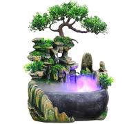 Fontaine D intérieur avec éclairage LED, Fontaine de Table Casc avec Brumisateur Fontaine de Bureau à LED en Casc