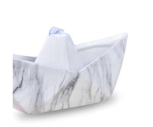 Fontaine d’Intérieur Céramique Création Authentique Effet Marbre Lumière Colorée, Style Atypique et Moderne, Déco Zen Insolite, Idée Cadeau Créateur, Fontaine de Table, H21x32x14cm - Sailing Zen’Light