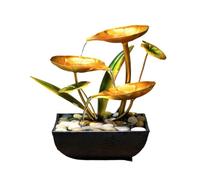 Fontaine d’Intérieur Clair de lune sur l’étang de lotus - Décoration de fontaine d’eau for meuble TV de bureau - Décoration d’intérieur luxueuse - Objet Feng Shui d’intérieur Fontaine de Table(A-1)